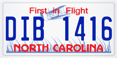 NC license plate DIB1416