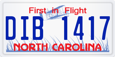 NC license plate DIB1417
