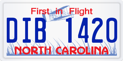 NC license plate DIB1420