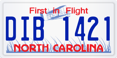 NC license plate DIB1421