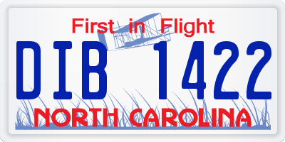 NC license plate DIB1422