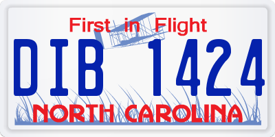 NC license plate DIB1424