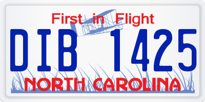 NC license plate DIB1425