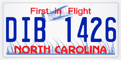 NC license plate DIB1426