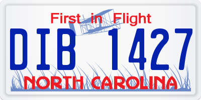 NC license plate DIB1427