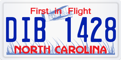 NC license plate DIB1428