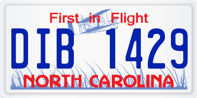 NC license plate DIB1429
