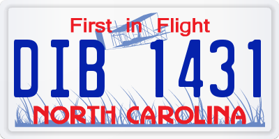 NC license plate DIB1431