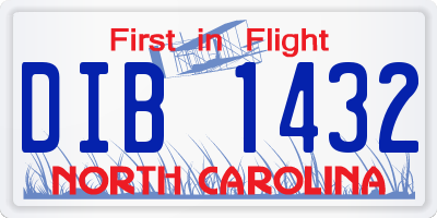 NC license plate DIB1432
