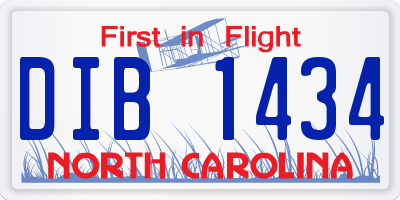 NC license plate DIB1434