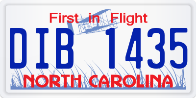NC license plate DIB1435