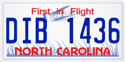 NC license plate DIB1436