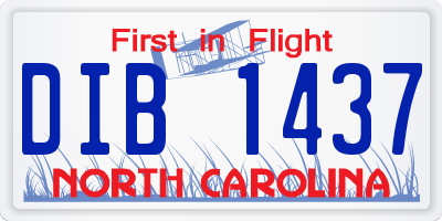 NC license plate DIB1437
