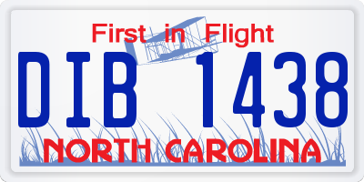 NC license plate DIB1438