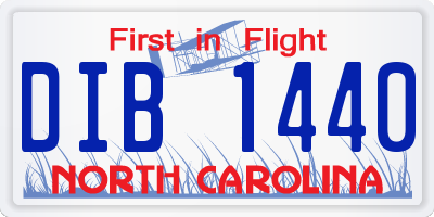 NC license plate DIB1440