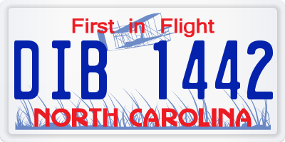 NC license plate DIB1442