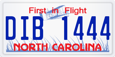 NC license plate DIB1444