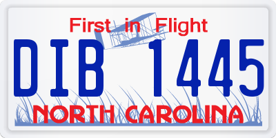 NC license plate DIB1445