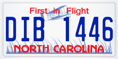NC license plate DIB1446