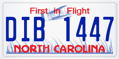 NC license plate DIB1447