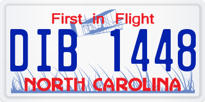 NC license plate DIB1448