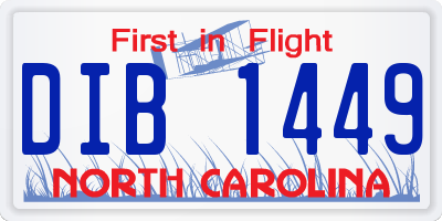 NC license plate DIB1449