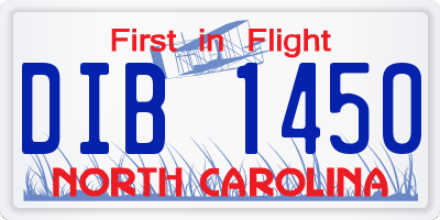 NC license plate DIB1450
