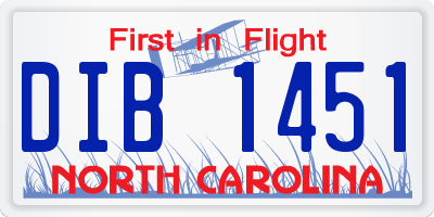 NC license plate DIB1451