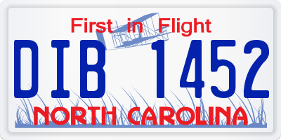 NC license plate DIB1452