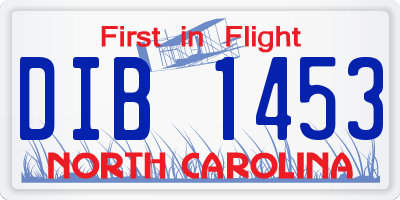 NC license plate DIB1453