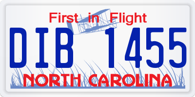 NC license plate DIB1455