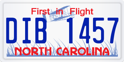 NC license plate DIB1457