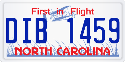 NC license plate DIB1459