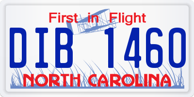 NC license plate DIB1460