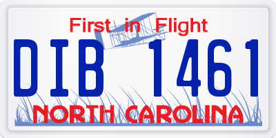 NC license plate DIB1461