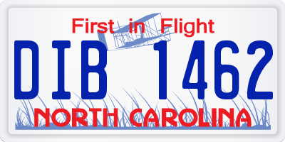 NC license plate DIB1462