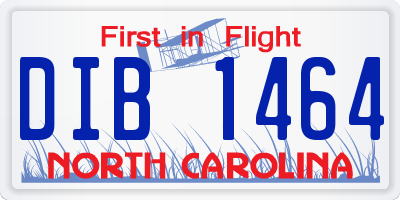 NC license plate DIB1464
