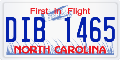 NC license plate DIB1465