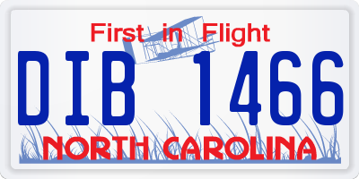 NC license plate DIB1466