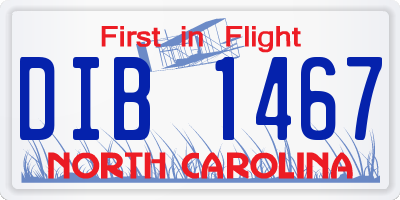 NC license plate DIB1467