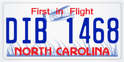 NC license plate DIB1468
