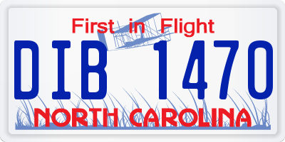 NC license plate DIB1470