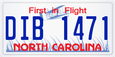NC license plate DIB1471