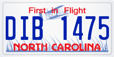 NC license plate DIB1475