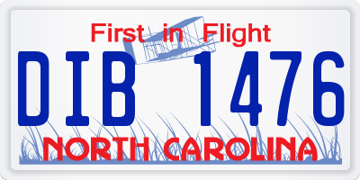 NC license plate DIB1476