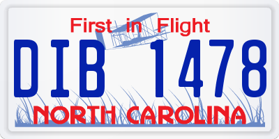NC license plate DIB1478