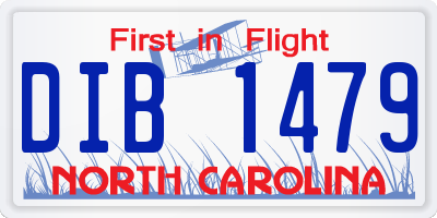 NC license plate DIB1479