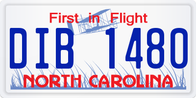 NC license plate DIB1480