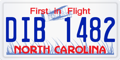 NC license plate DIB1482