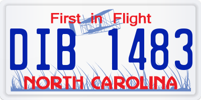 NC license plate DIB1483
